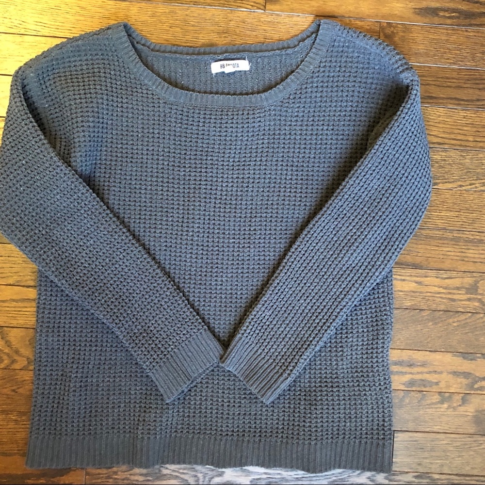 Gray knit sweater